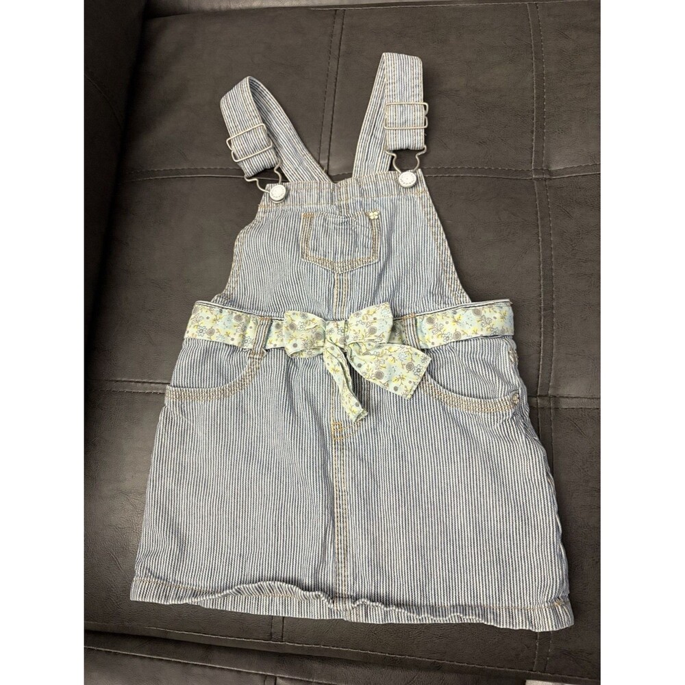 Y2k OshKosh Girls 2T Striped Denim Overall Dress